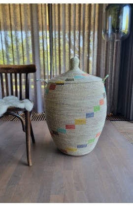Afrikaanse wasmand uit Senegal multicolor 
